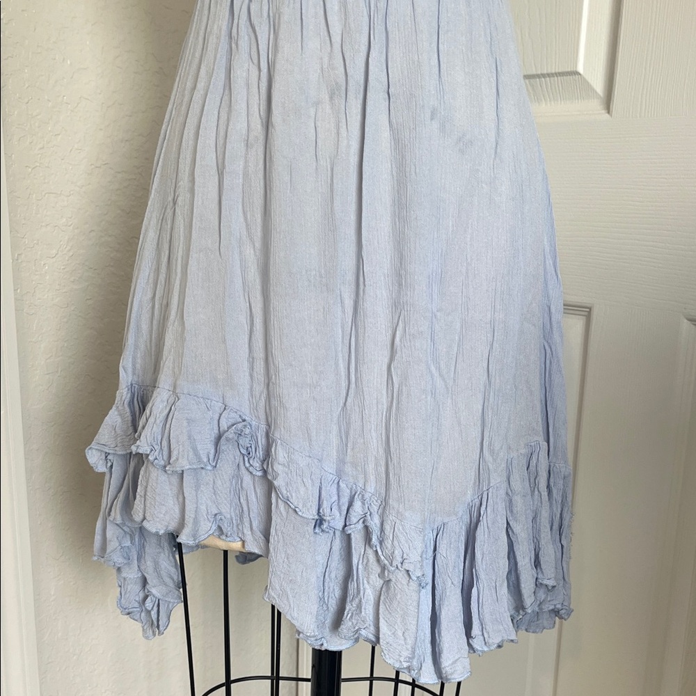 Free People Lace Trim Light blue Mini Dress - Picture 7 of 12
